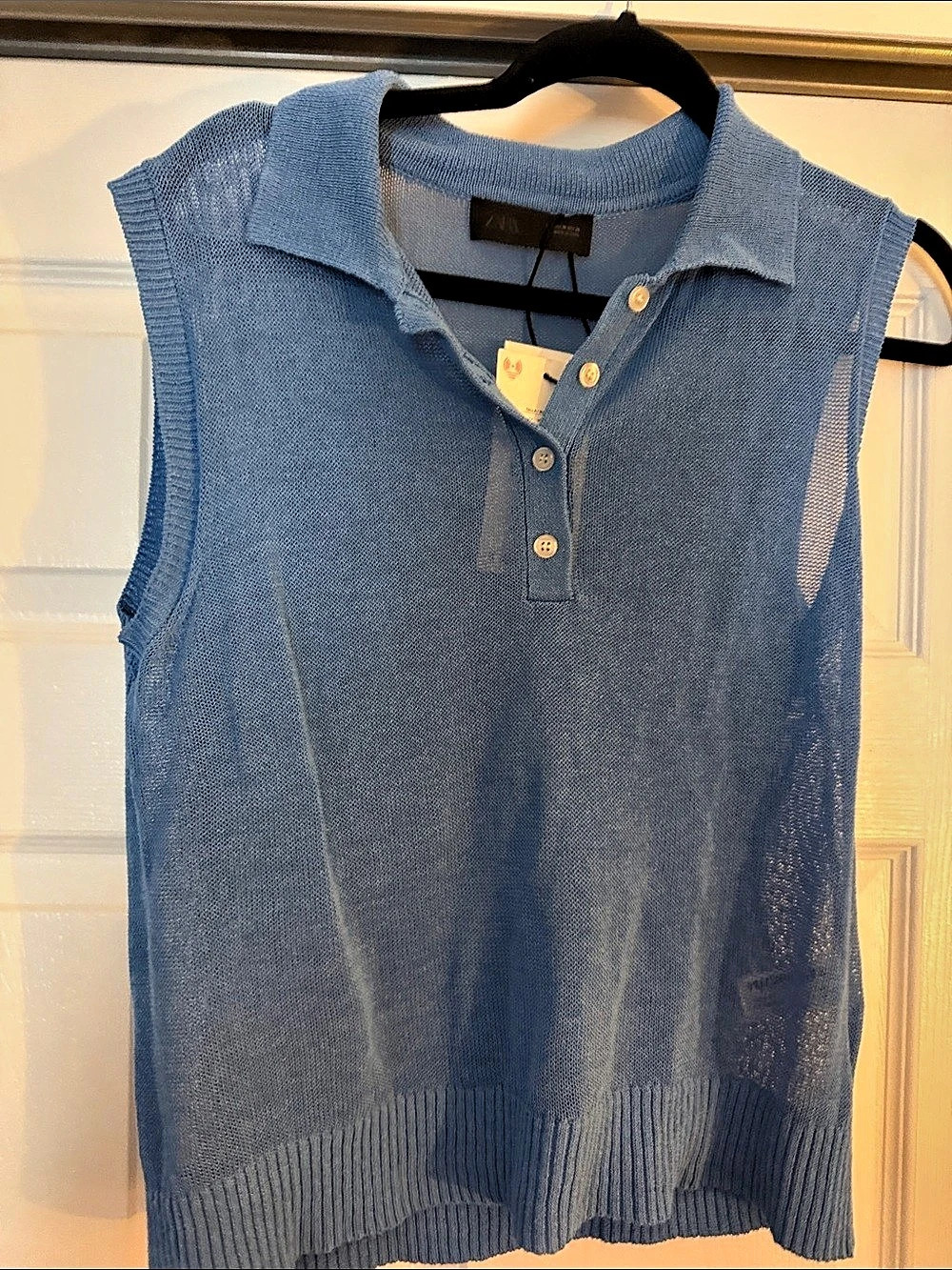 Jones New York Women's Blue Sleeveless Polo Size Medium NWT